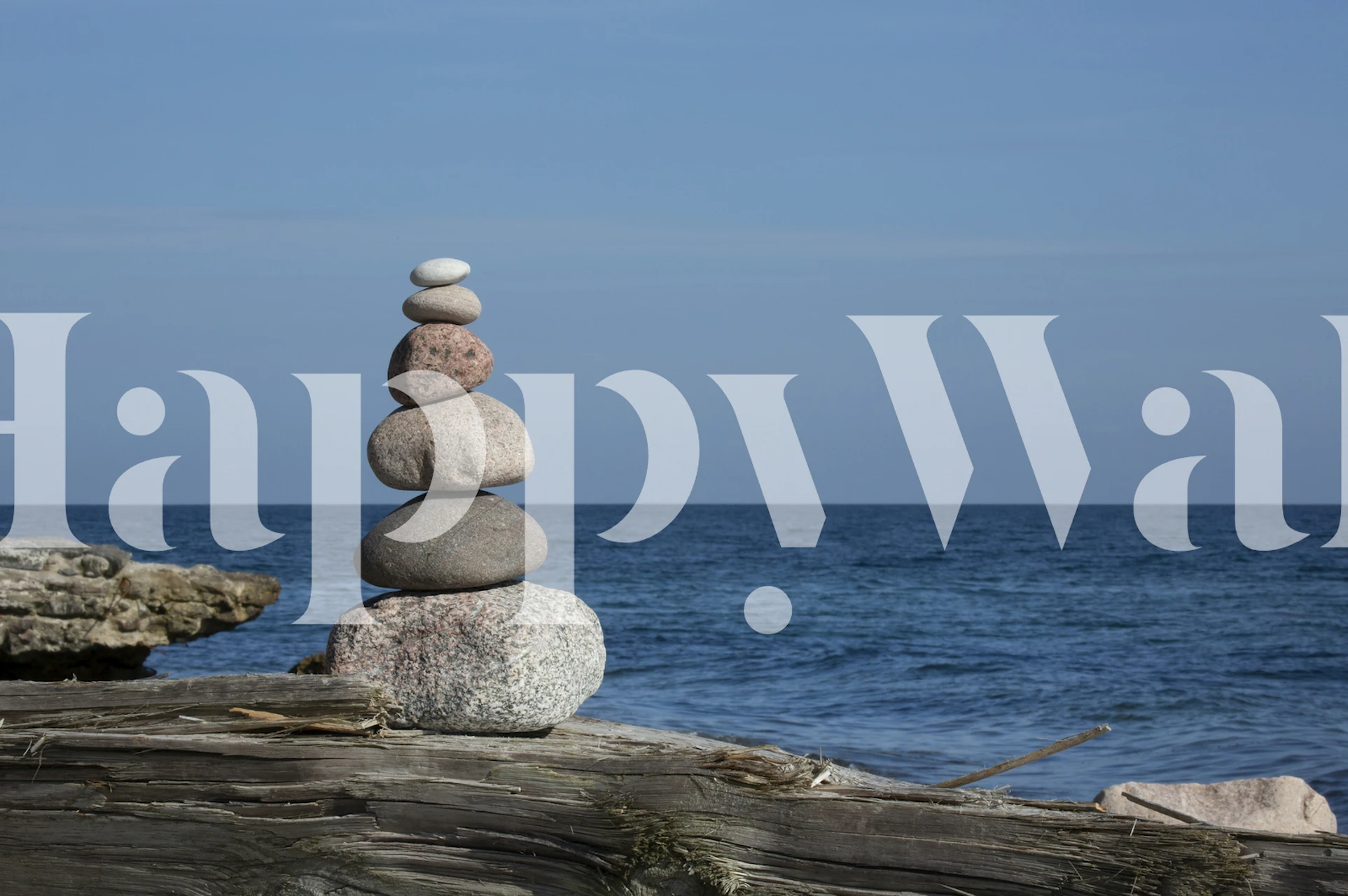 Rock balancing tapet i en rolig setting
