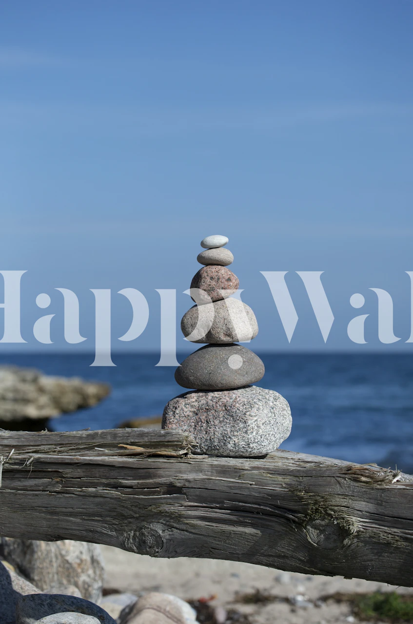 Rock balancing by the Baltic Sea