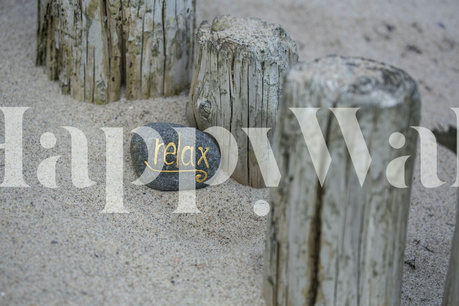 Conception de papier peint Relax Lettering Pebble