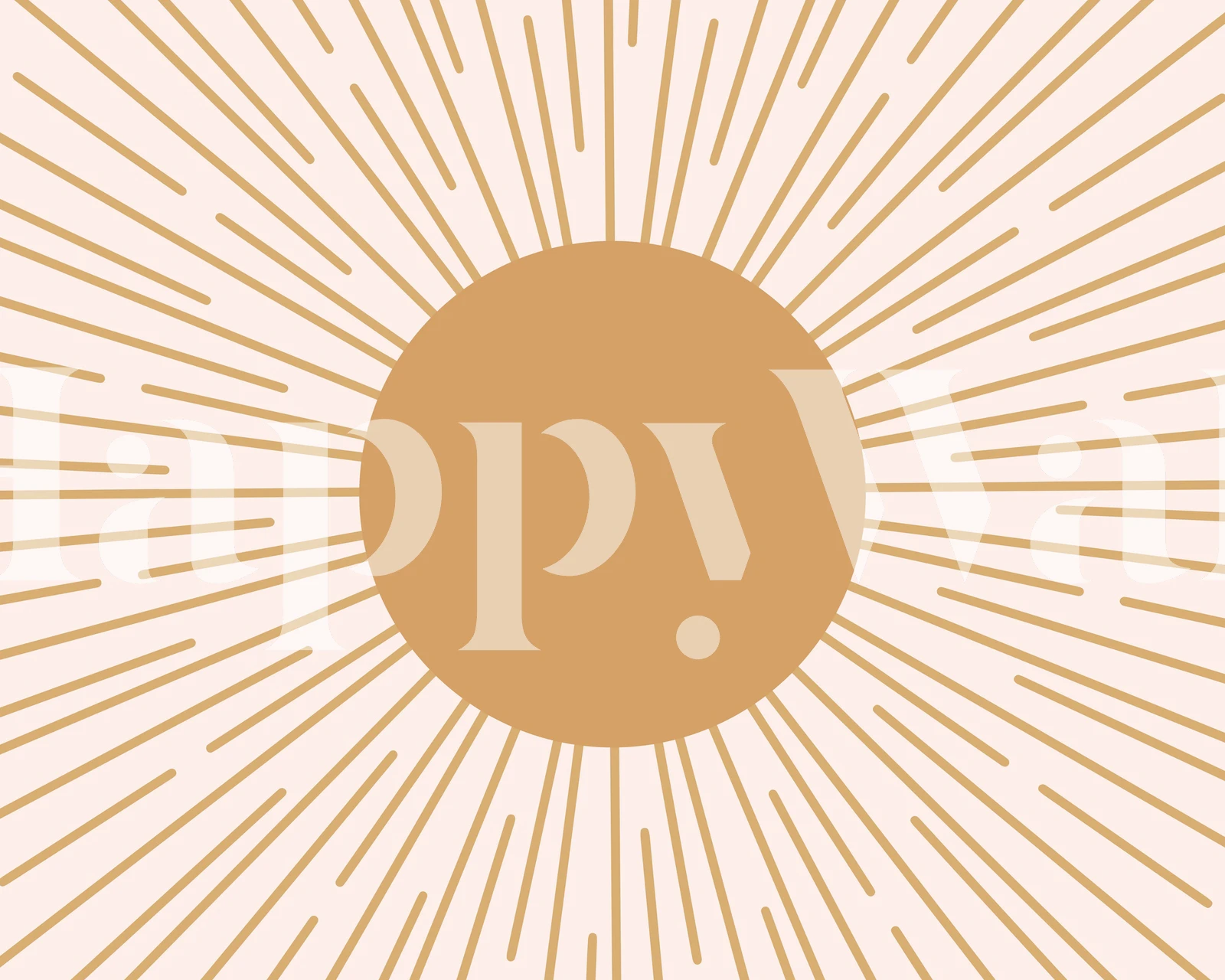 Gold sunburst on soft pink background wallpaper