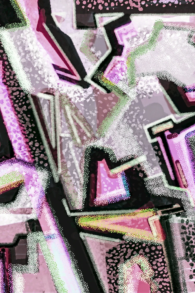 Graffiti Urban Tribal Pink Wallpaper - Buy Online | Happywall