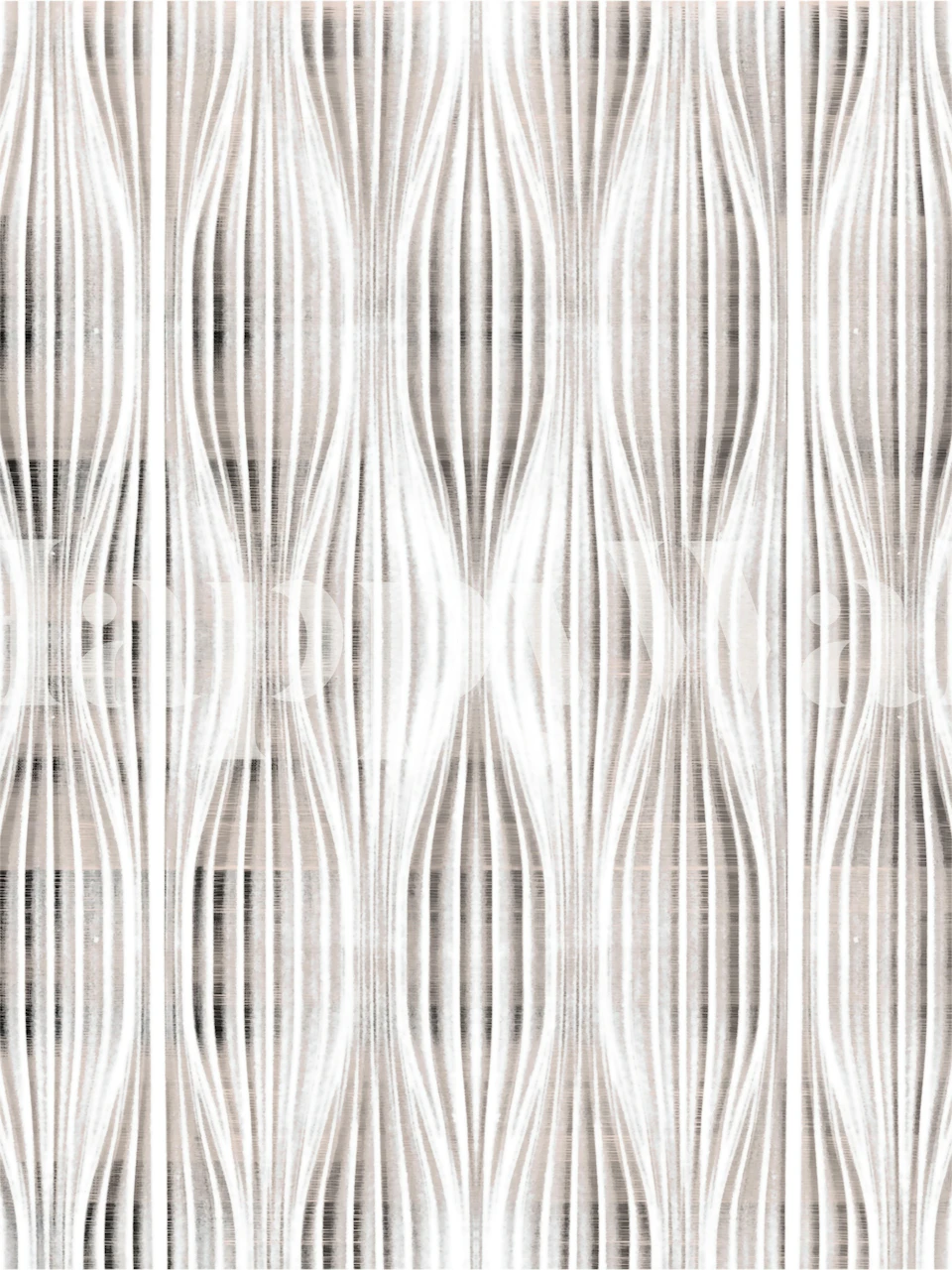 Abstract white waves pattern in soft tones wallpaper