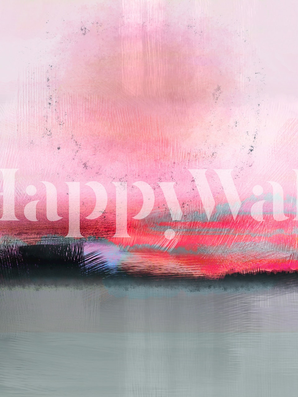 Abstract pink and gray modern landscape wall mural