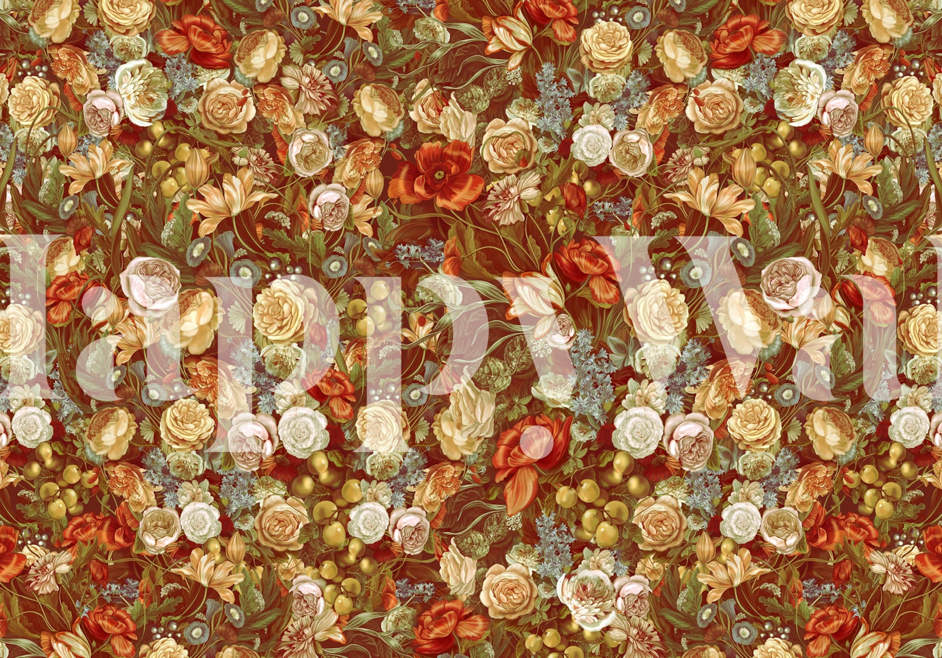 Retro Summer Floral wallpaper design