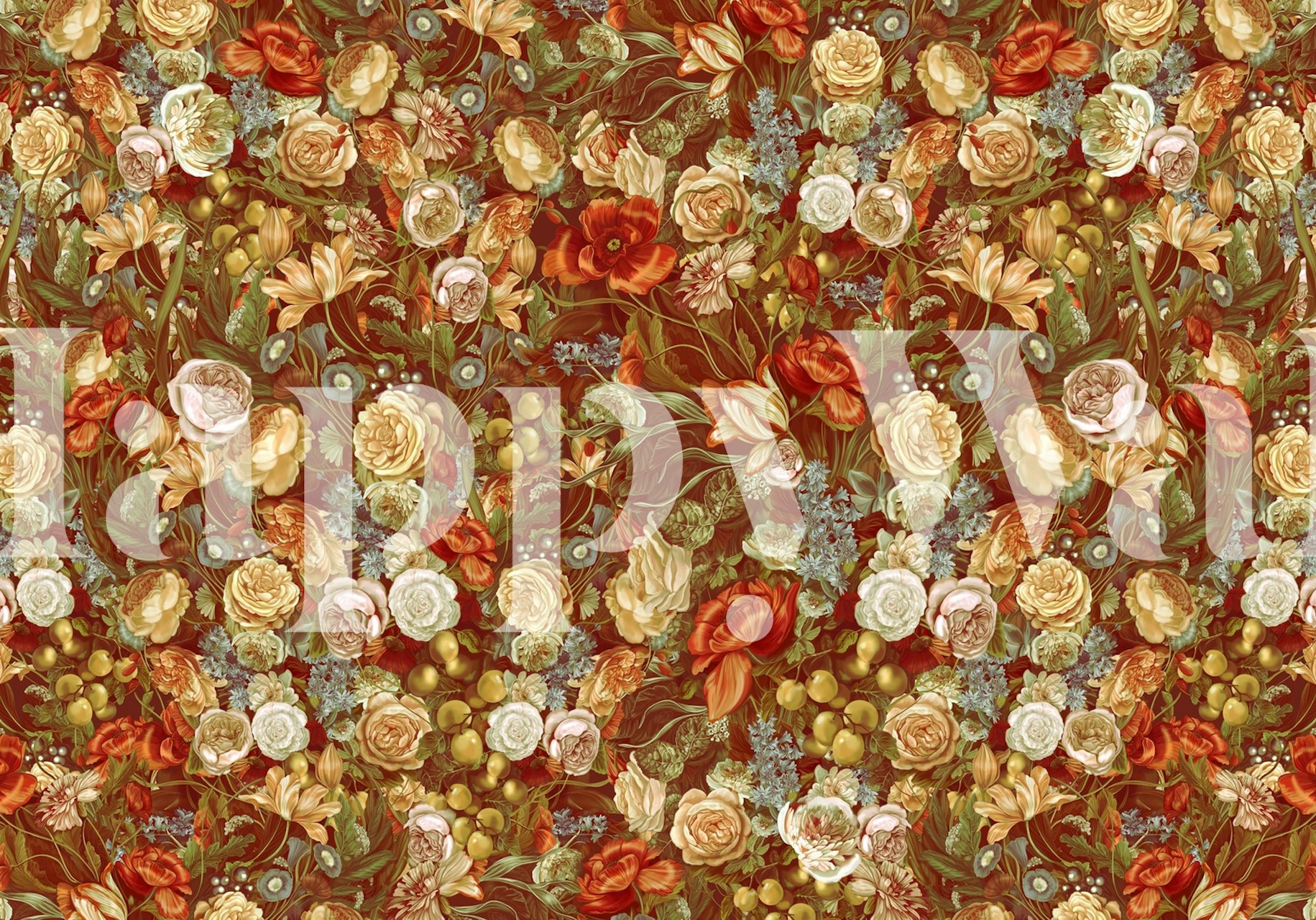 Retro Summer Floral wallpaper design