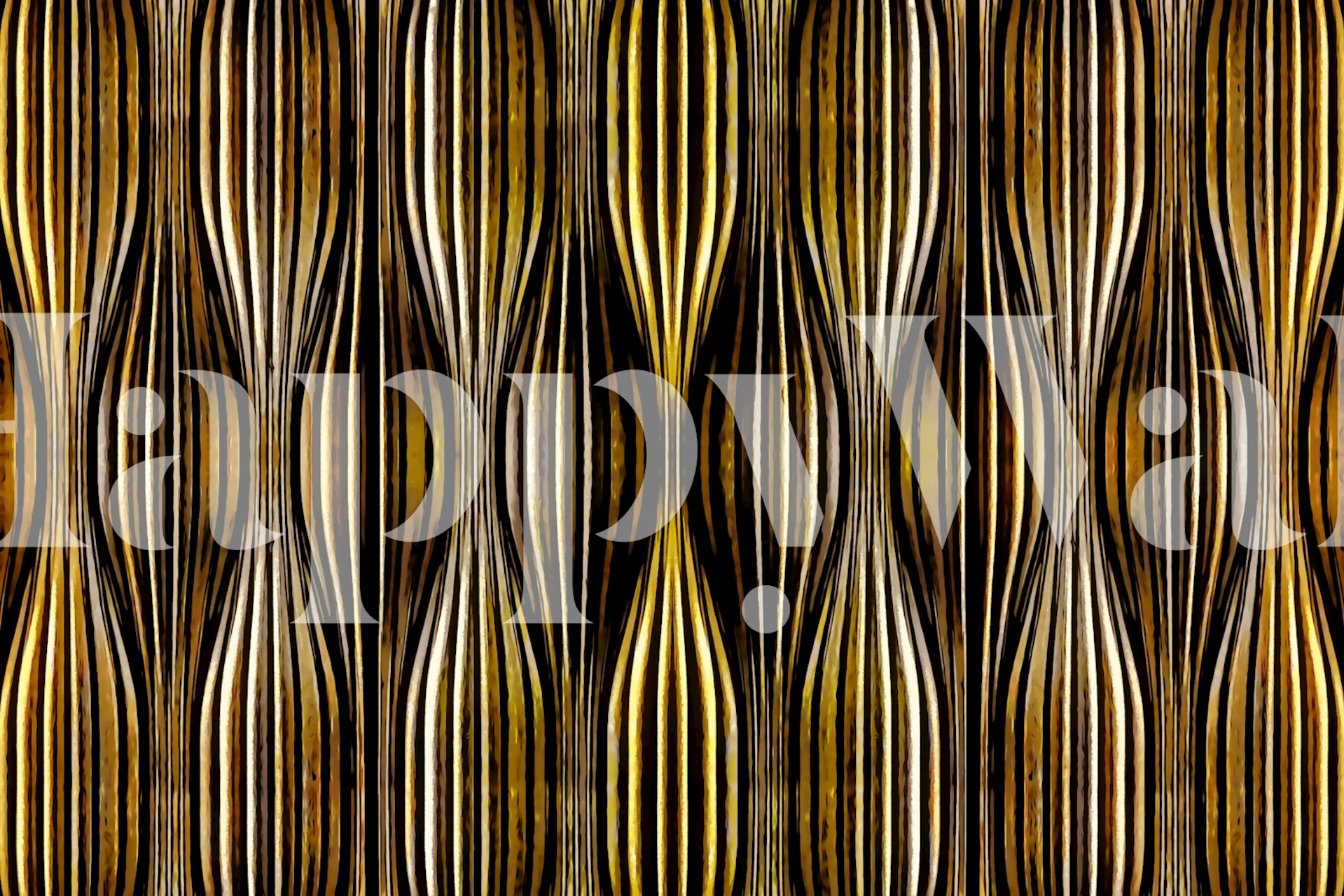 Künstlerisches symmetrisches goldene Kurven Tapetdesign