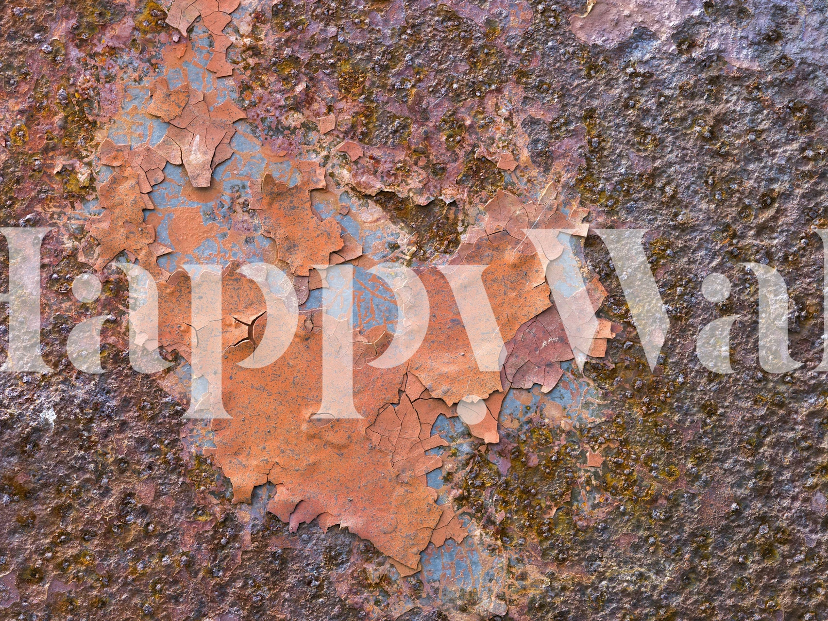 Wallpaper with rusty paint design