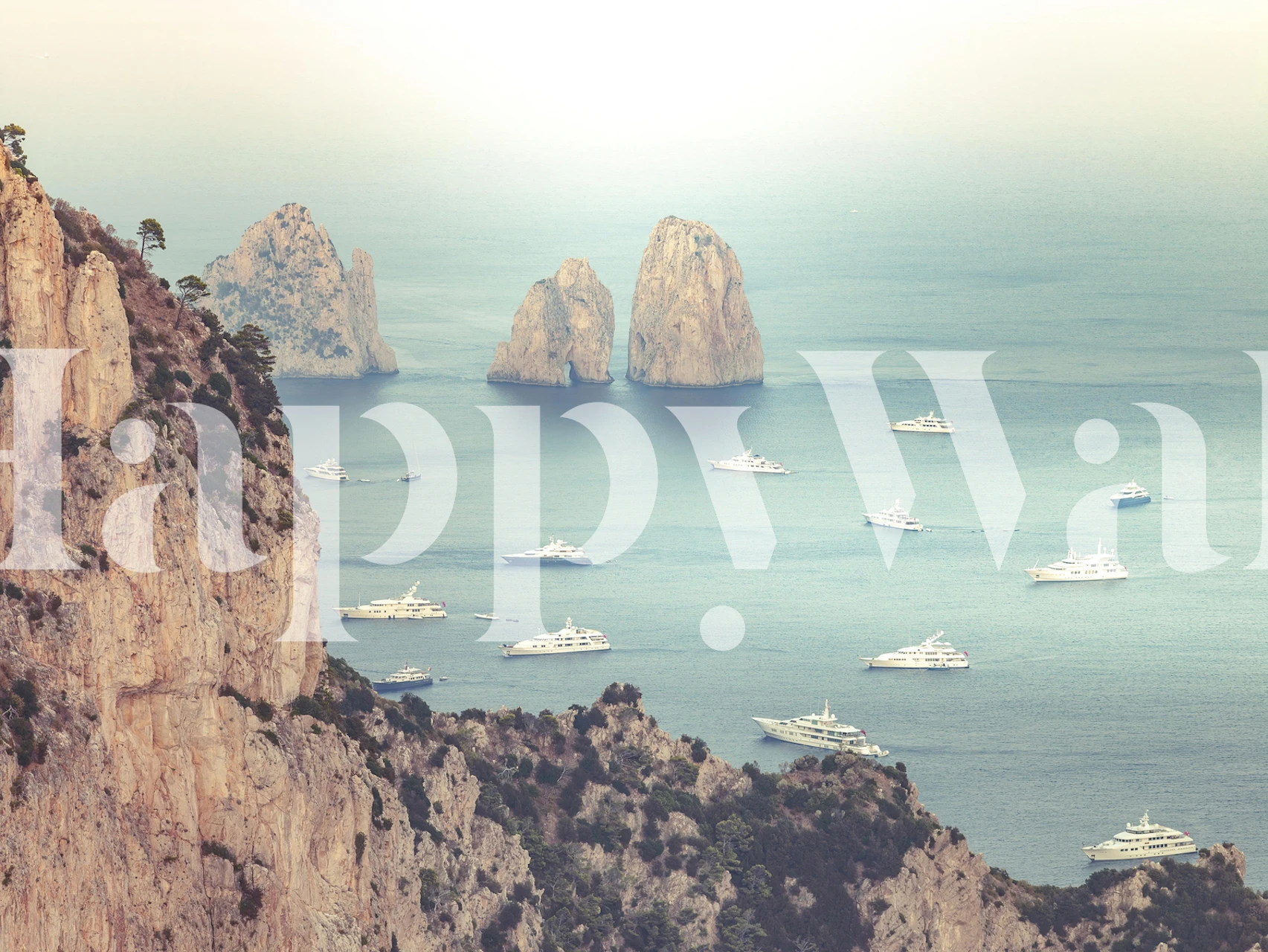 Faraglioni Cliffs wallpaper in a room