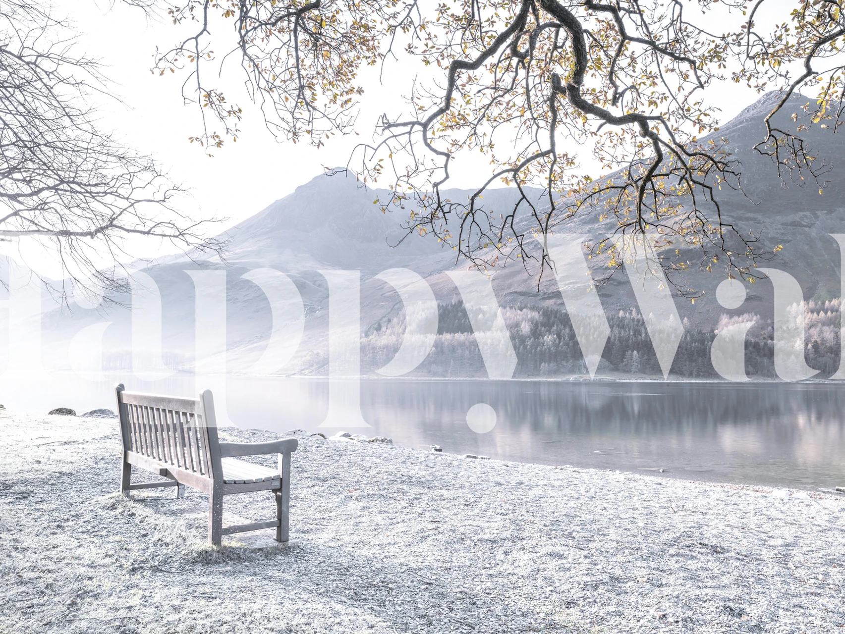 Projekt tapet z Bench by still lake