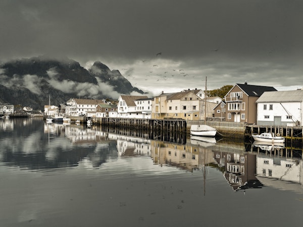 Village in Lofoten Sepia
