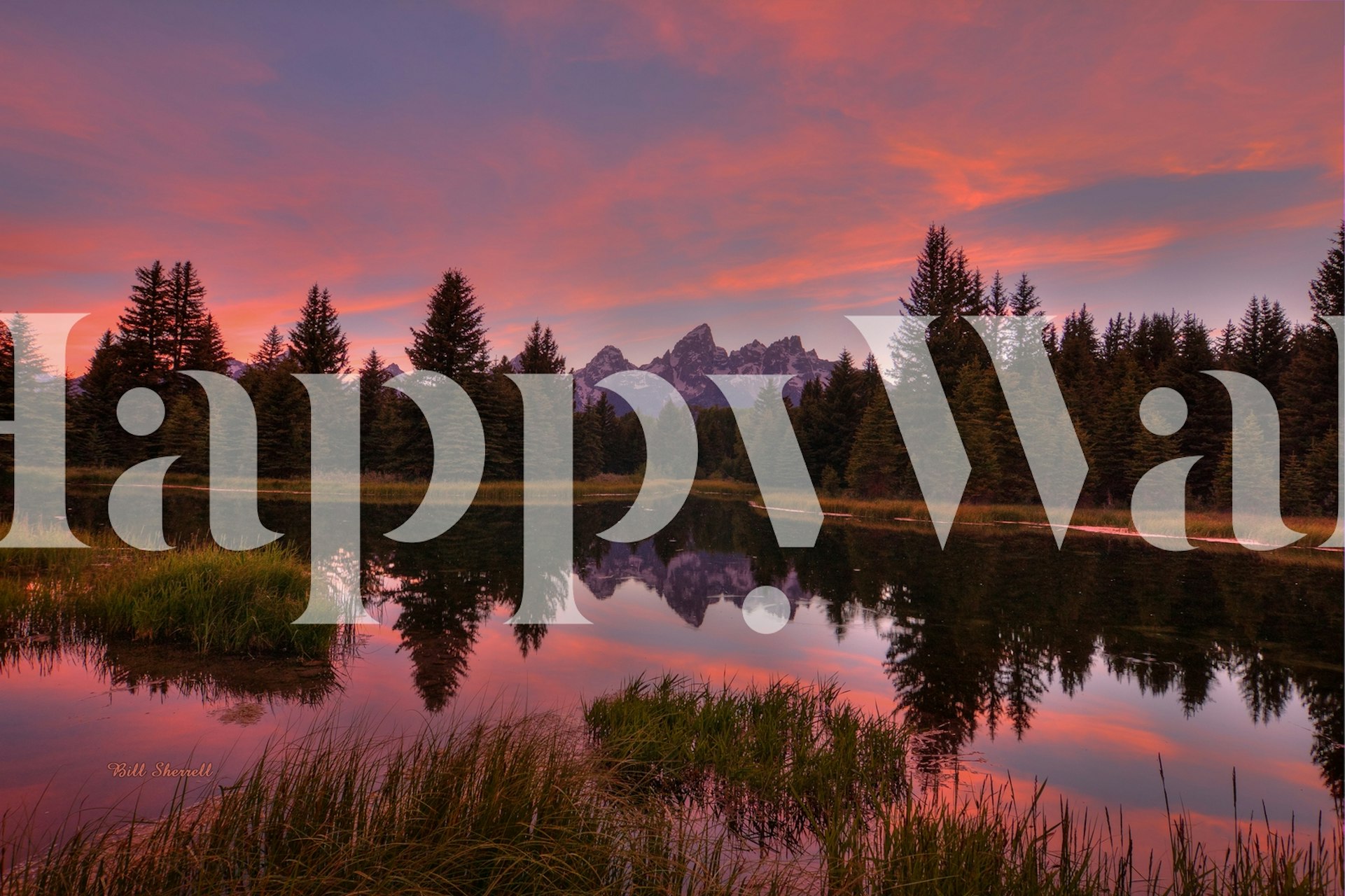 Rustig meer en avondlucht wallpaper