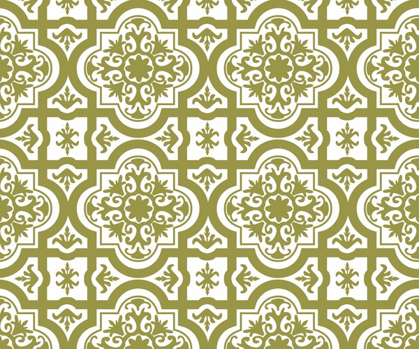 Alhambra Olive Green White