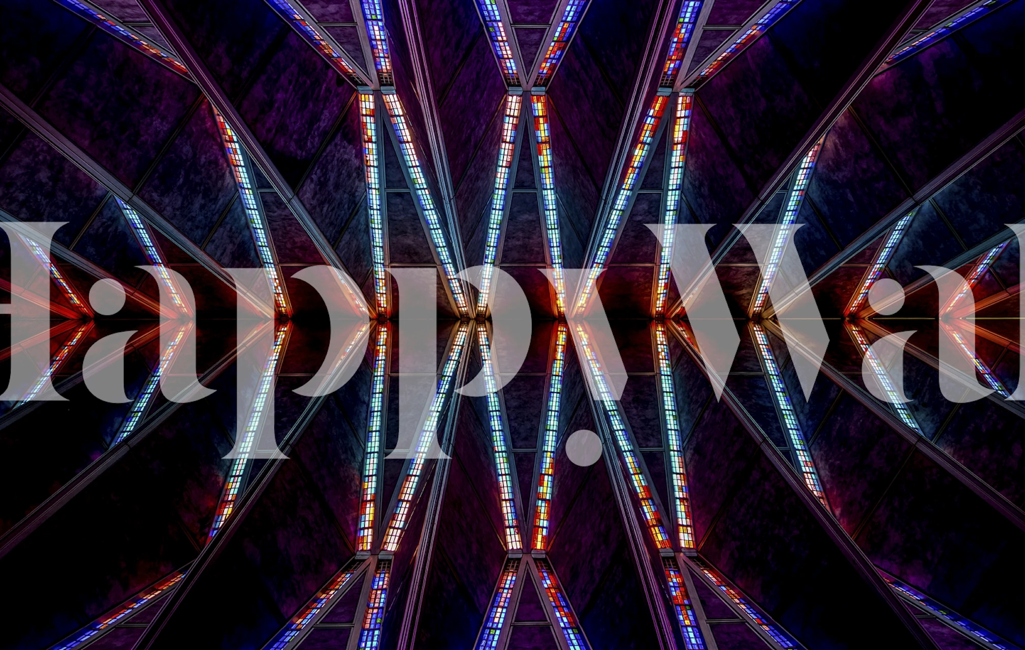 Colorful geometric stained glass pattern wallpaper