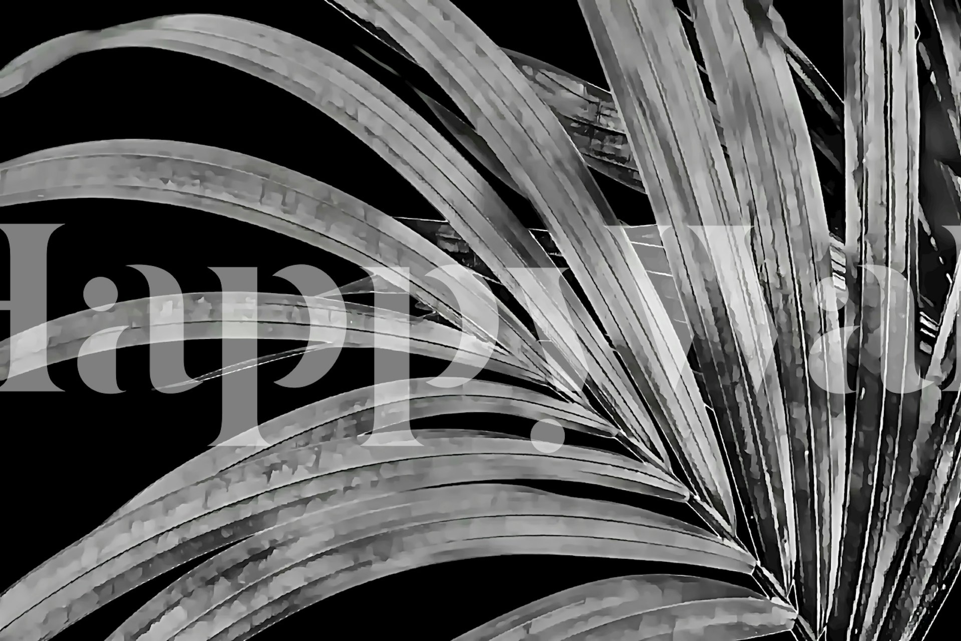 Ταπετσαρία Tropical Leaf Night σε σύγχρονο δωμάτιο