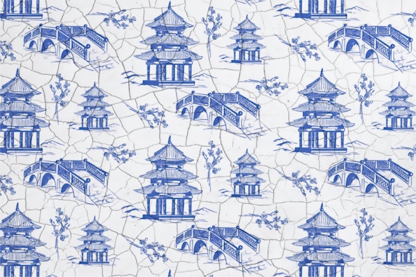 Old Japanese Tiles Blue