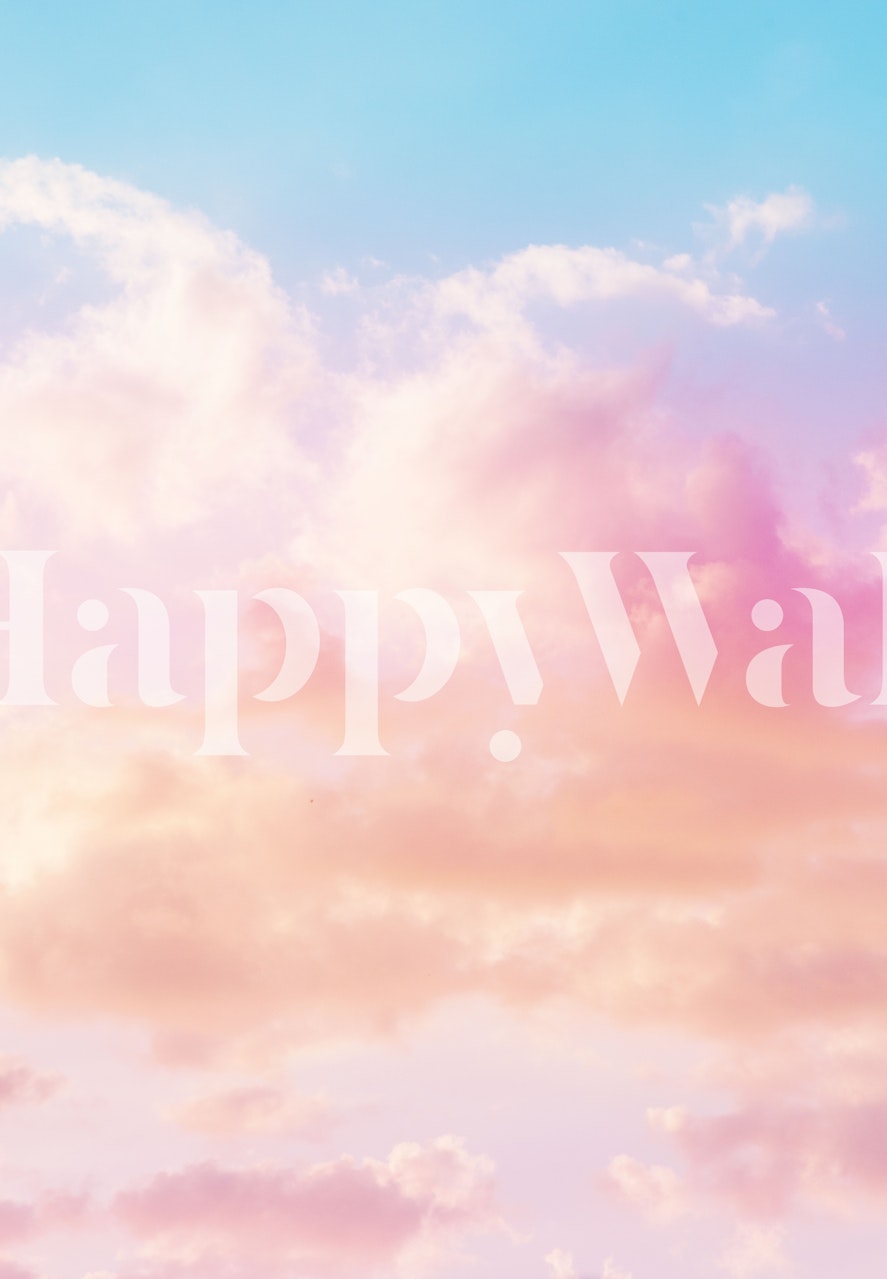 Dreamsicle Sky wallpaper displayed in a room