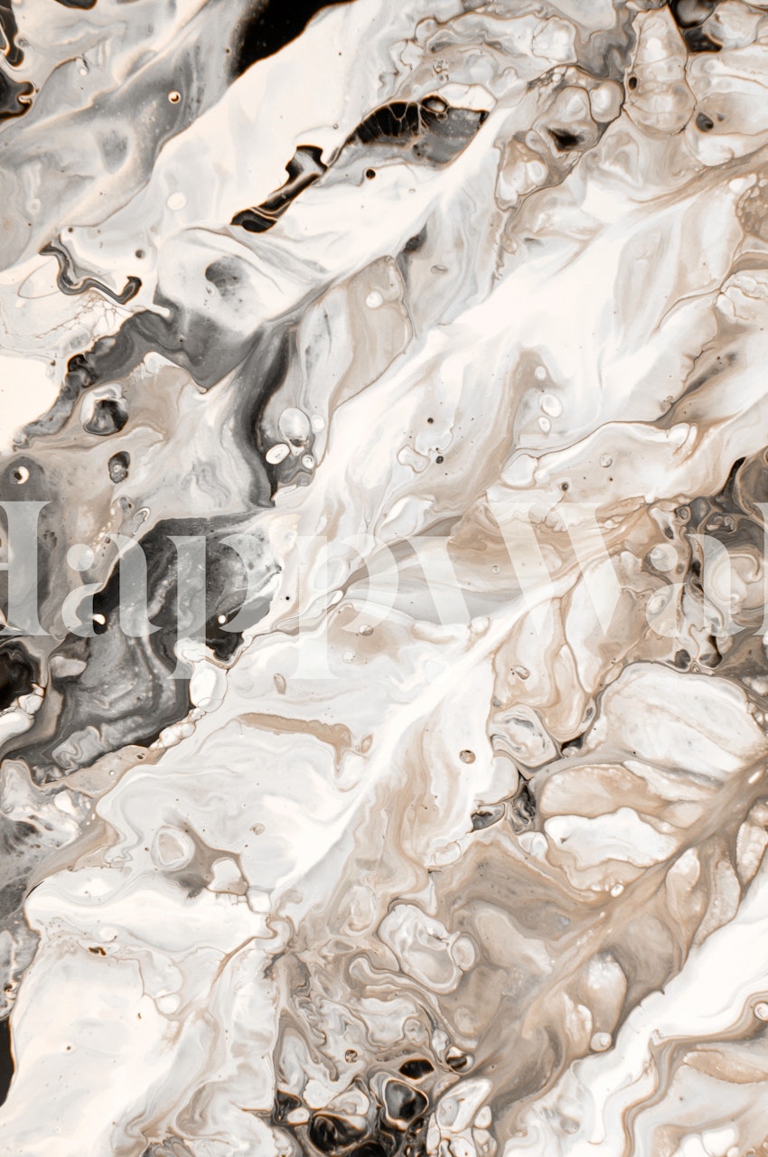 Abstract marble pattern in beige, brown, and white tones wallpaper
