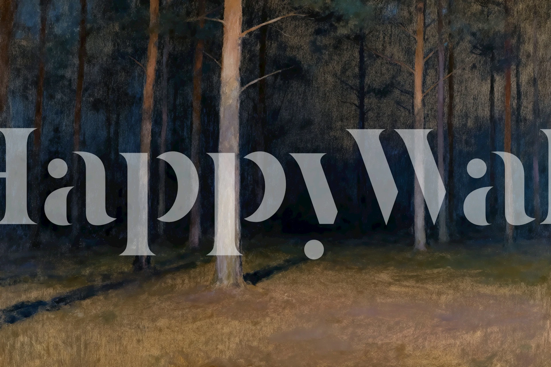 Night Forest 2 tapettisuunnittelu huoneessa