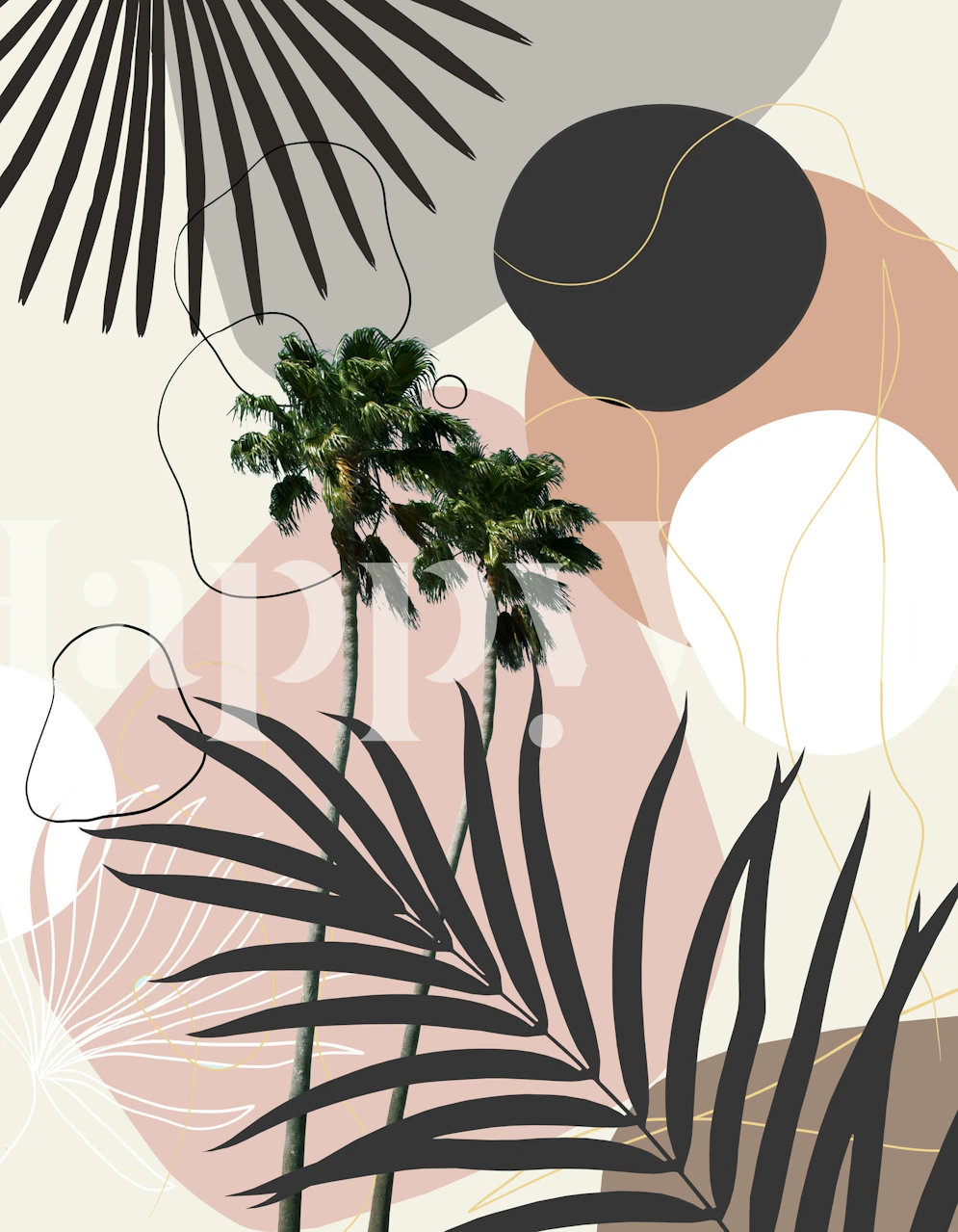 Cali Palm Tree Finesse 1 wallpaper in a room