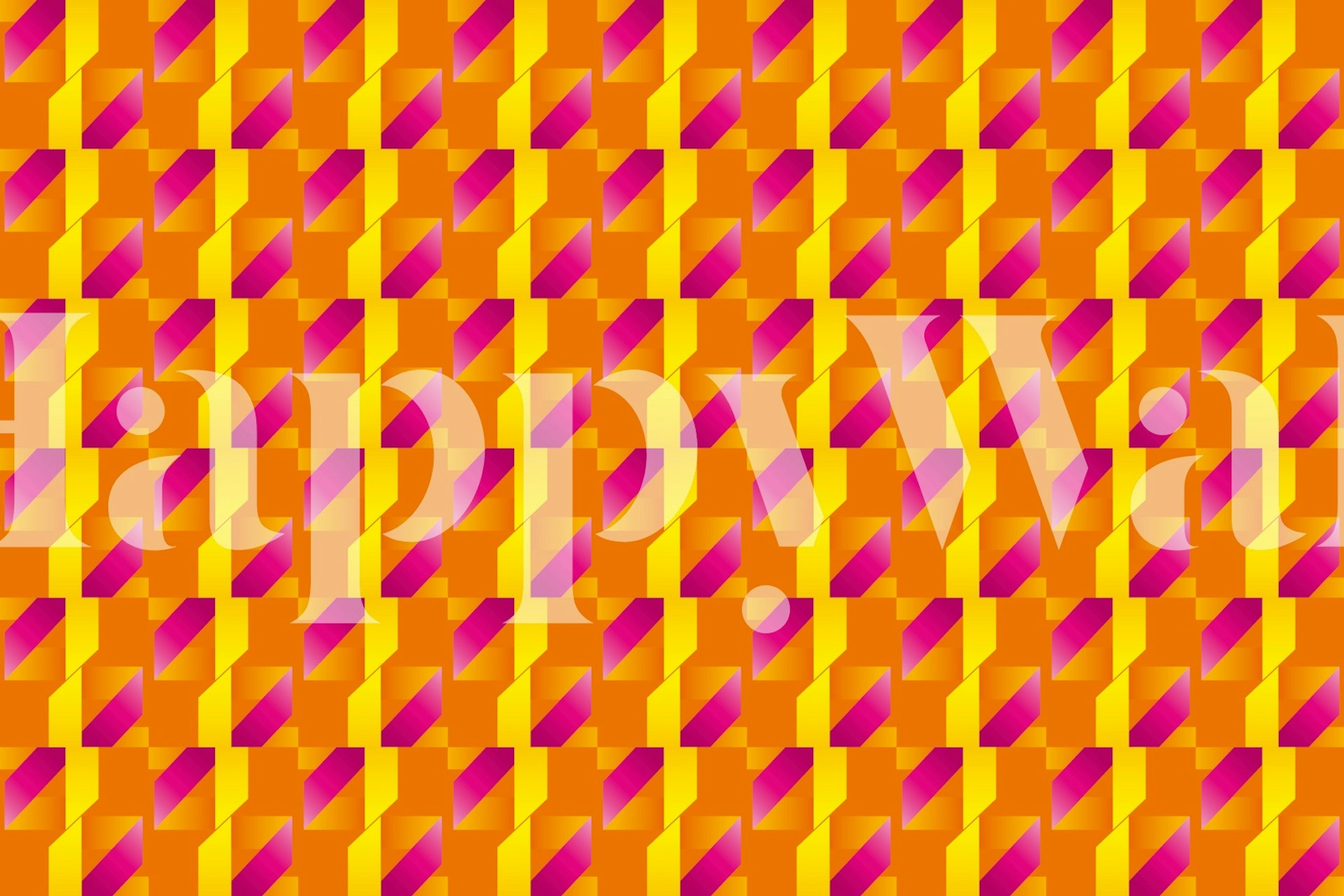 Colorful geometric shapes in orange and pink wallpaper