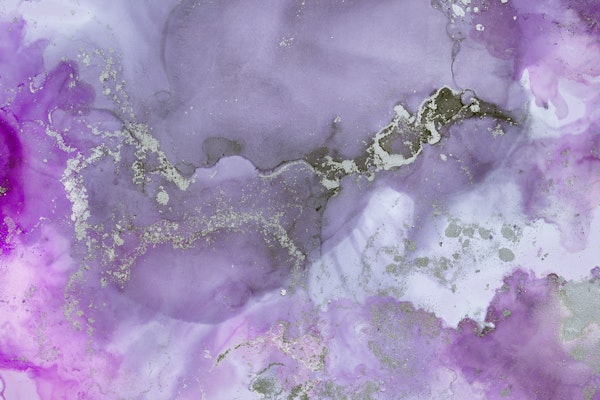 Alcohol Ink Art Pink Silver