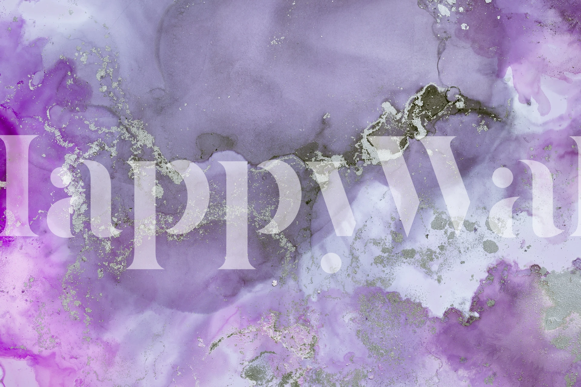 Alcohol Ink Art Pink Silver wallpaper displayed in a room