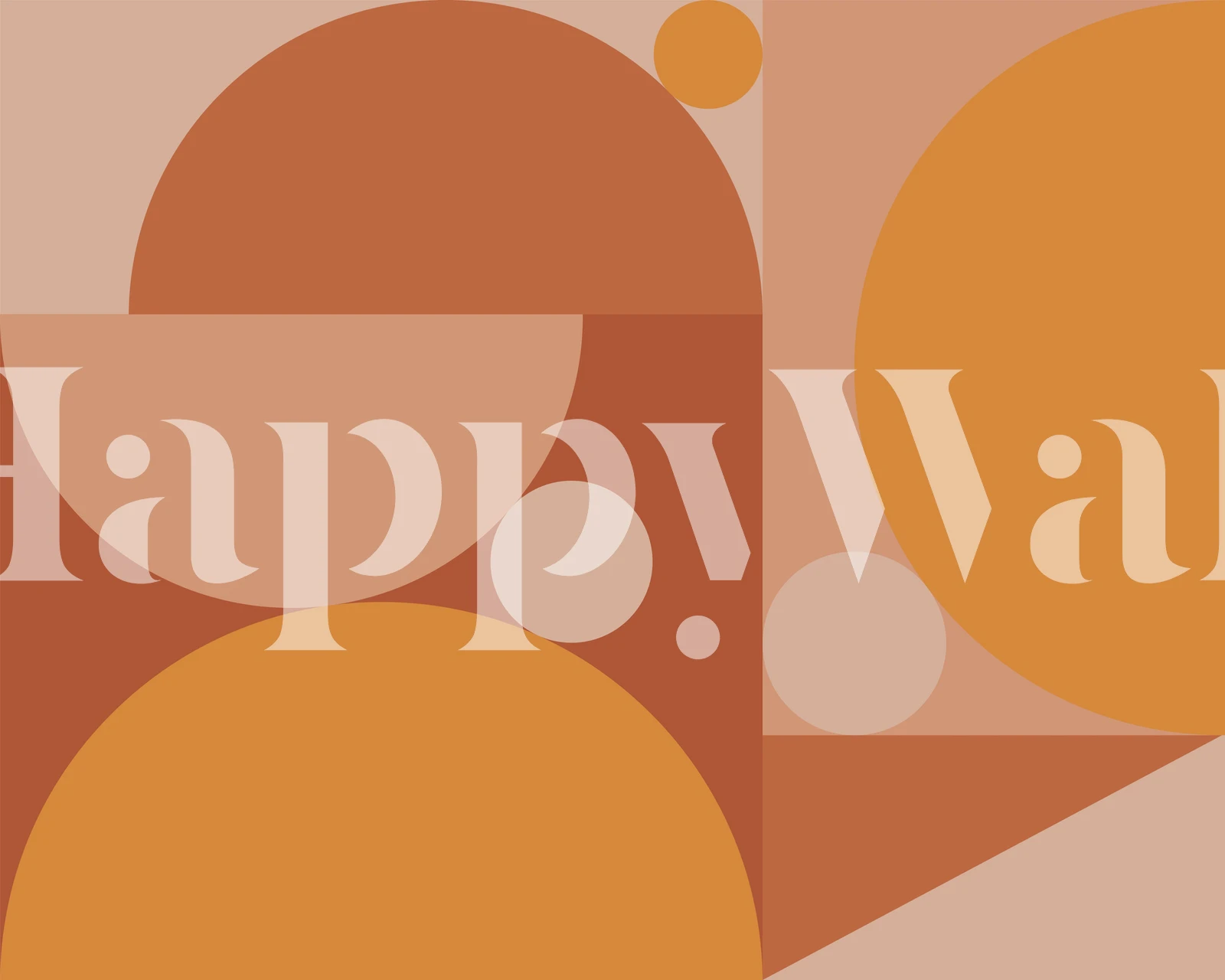 Abstract circles in warm orange and brown colors wallpaper