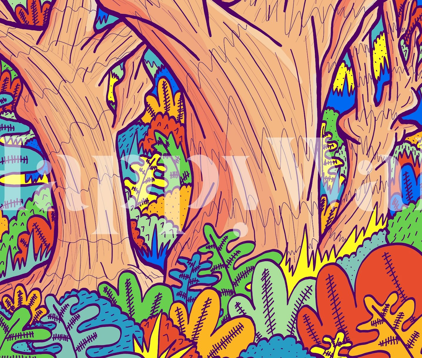 Oak forest wallpaper Happywall