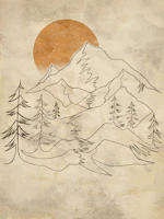 Minimal Forest Mountains wallpaper