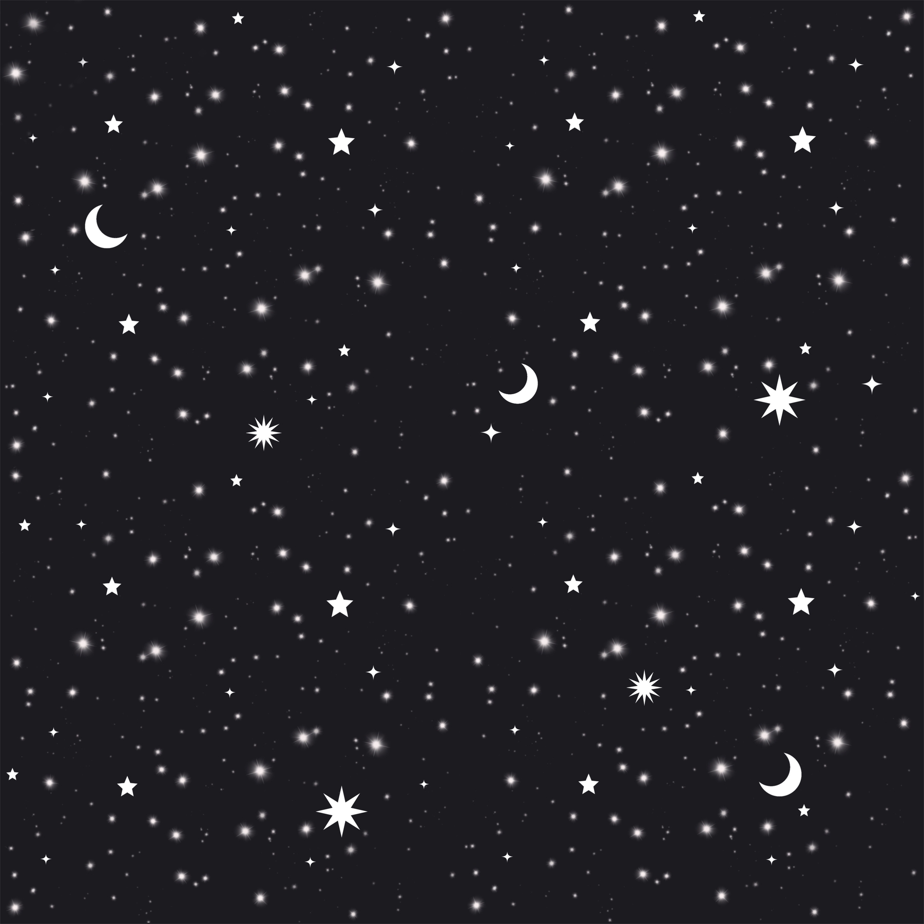 Starry Night in Black Wallpaper | Happywall