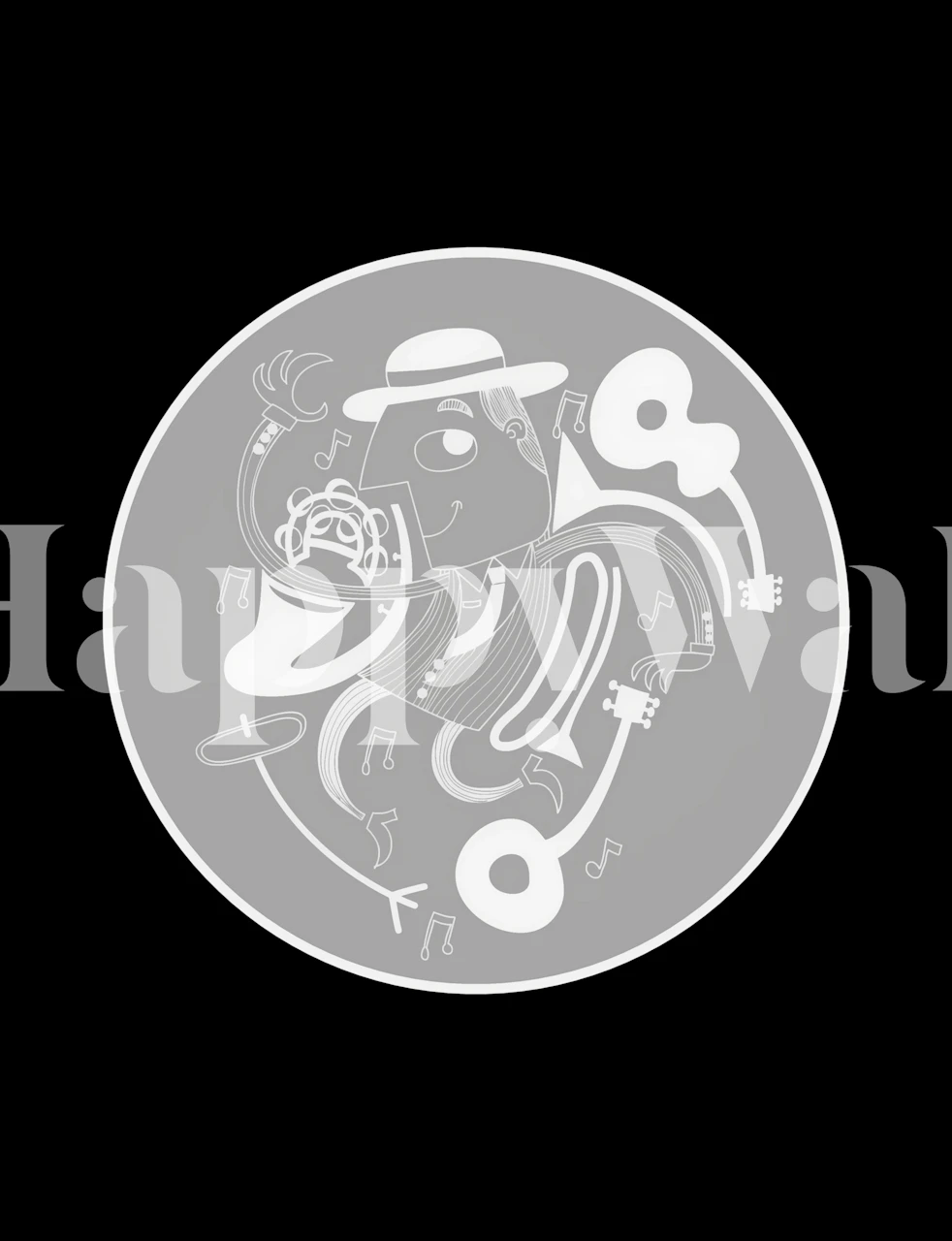 Sound Of Happiness behangontwerp in een kamer