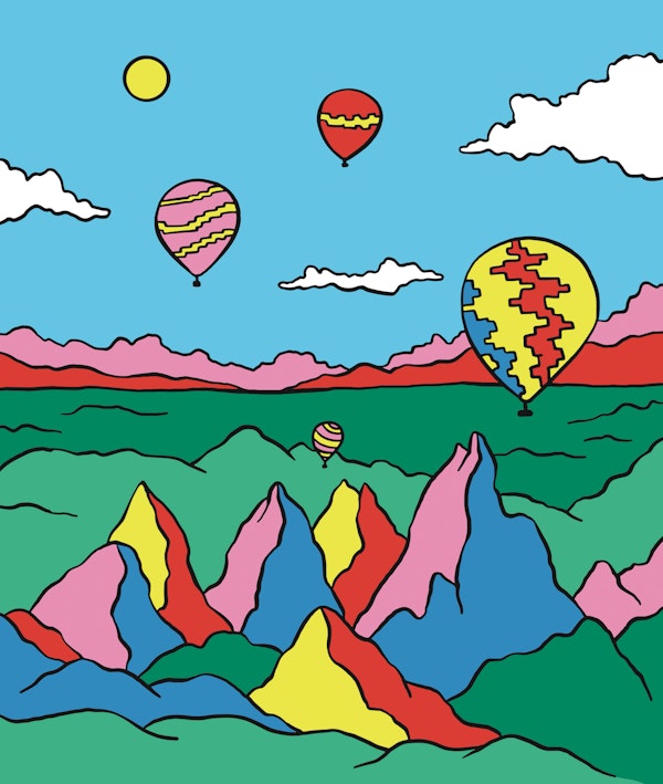 Hot Air Balloon Mountains