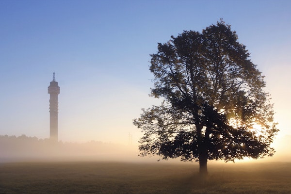 Kaknäs Tower in the fog