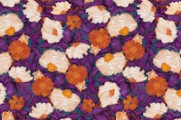 Blooms orange teal purple papiers peint