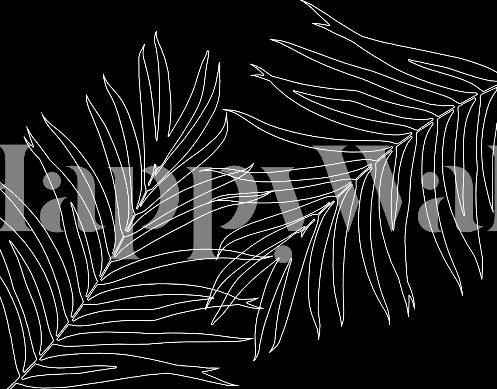 Palm Finesse Line Art seinätapetti huoneessa
