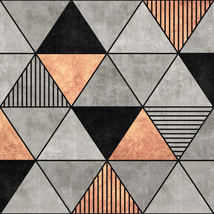 Buy Concrete and Copper Triangles2 Wallpaper Online - Happywall