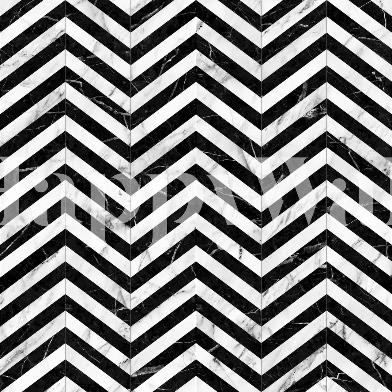Marble Chevron Pattern wallpaper in a room