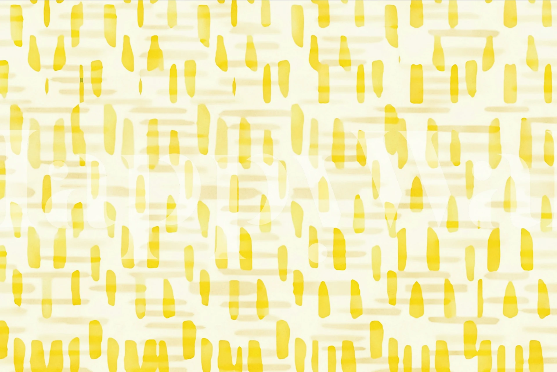 Yellow Watercolor Strokes wallpaper in een kamer