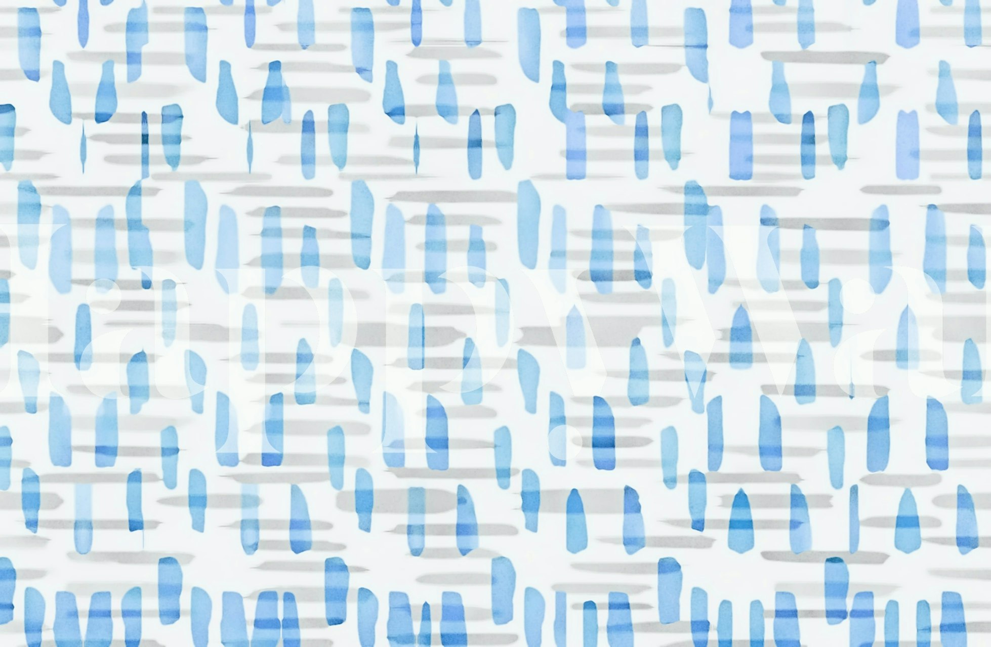 Watercolor strokes in blue and gray on white background wallpaper