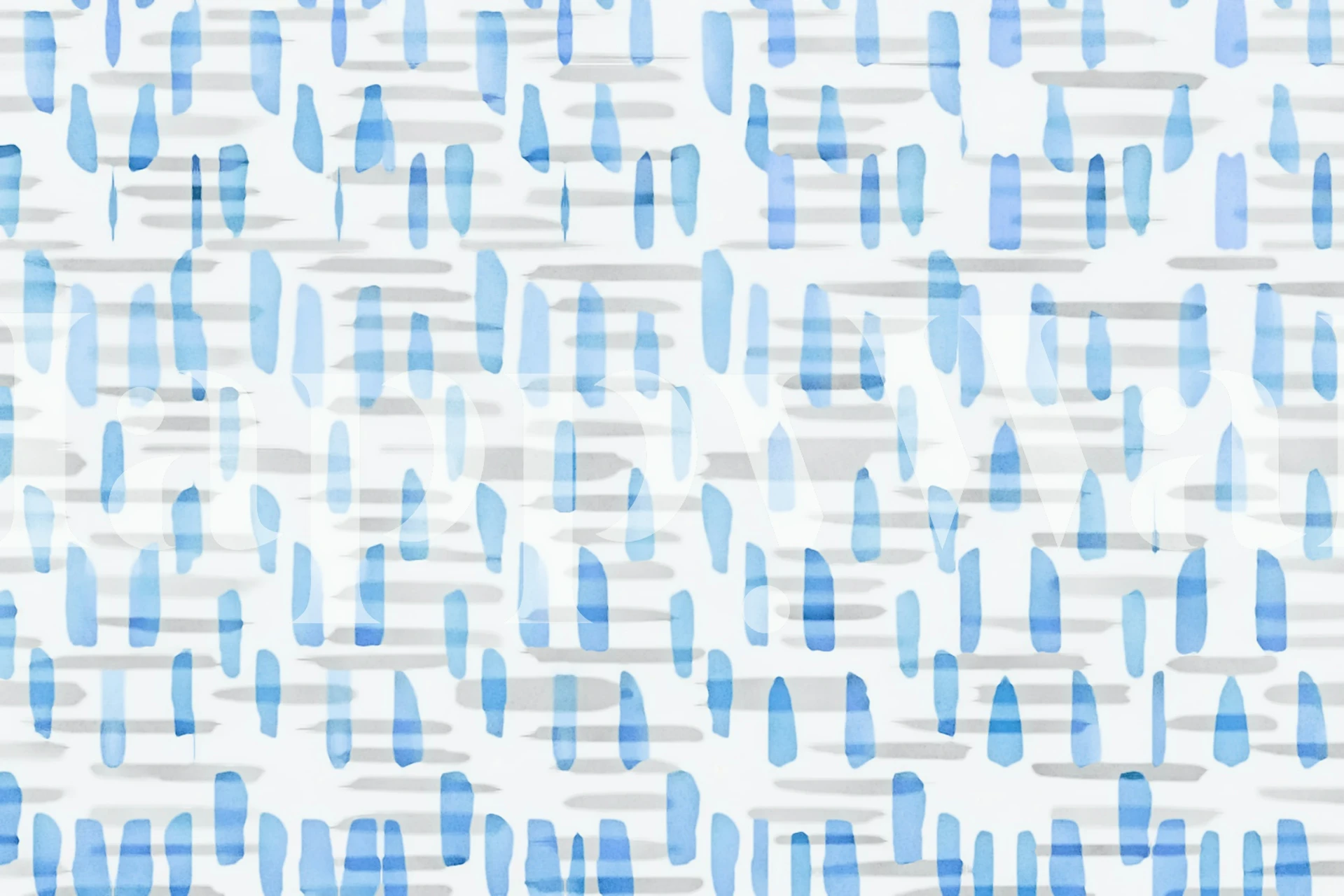 Watercolor strokes in blue and gray on white background wallpaper