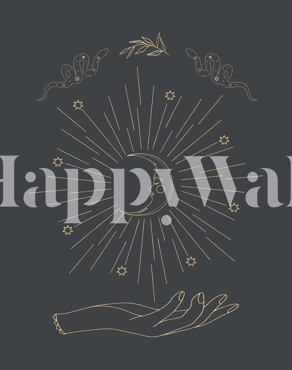 Shining Moon wallpaper design in a room