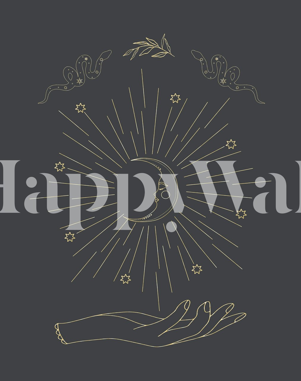 Shining Moon tapetdesign i et rom