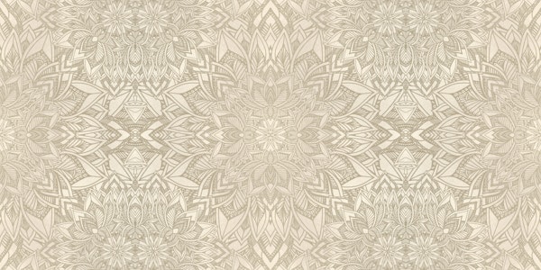 Elegant Geometric Mandala – Gold Ivory