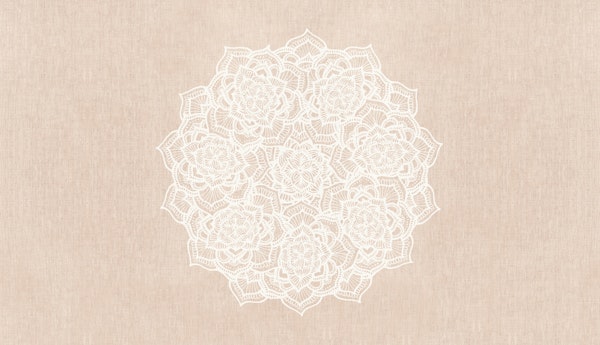 Boho white vintage mandala - peach pink