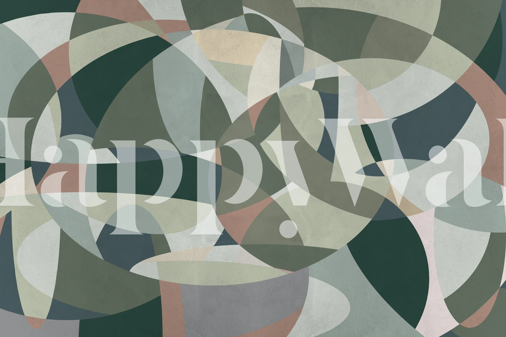 Geometric wallpaper design in a room