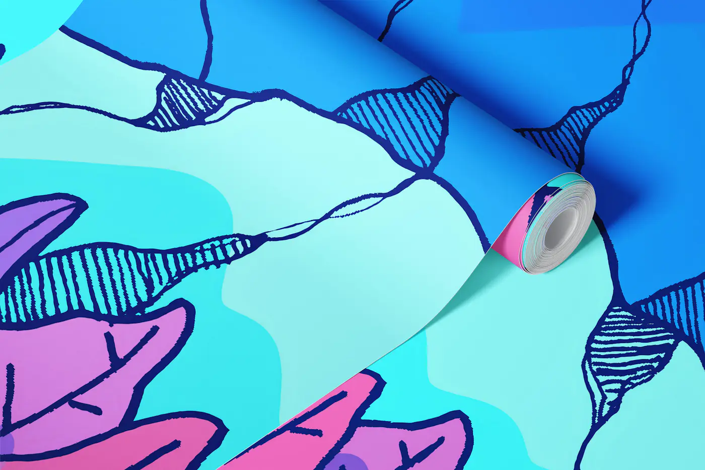 Neon river wallpaper roll