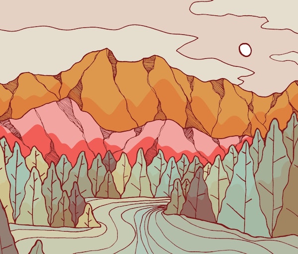 The autumn spring river