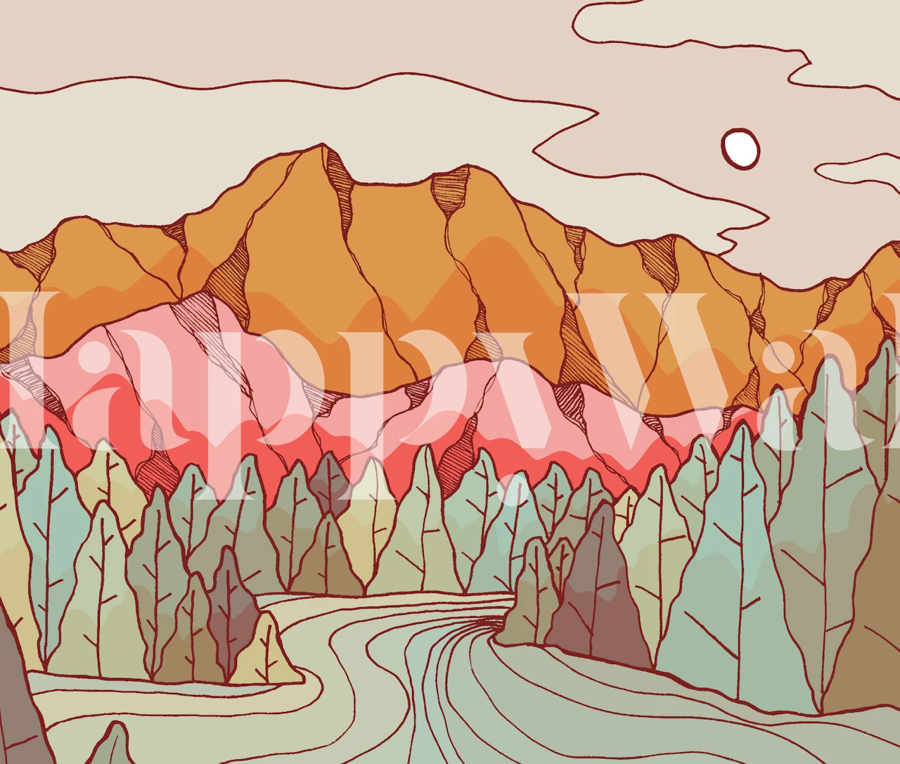 The autumn spring river tapeta u sobi