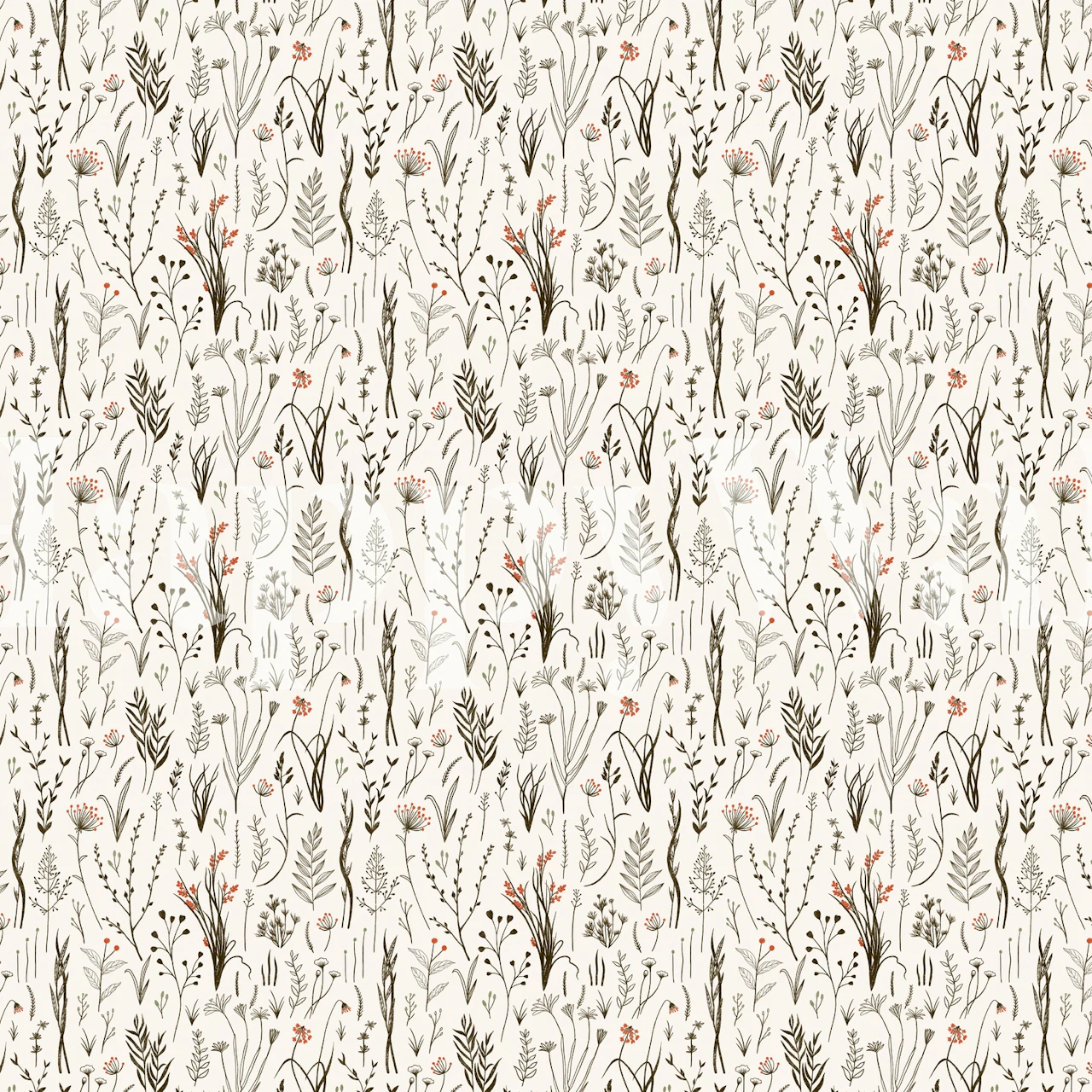 Fototapeta z motywem dzikich traw w subtelnych kolorach