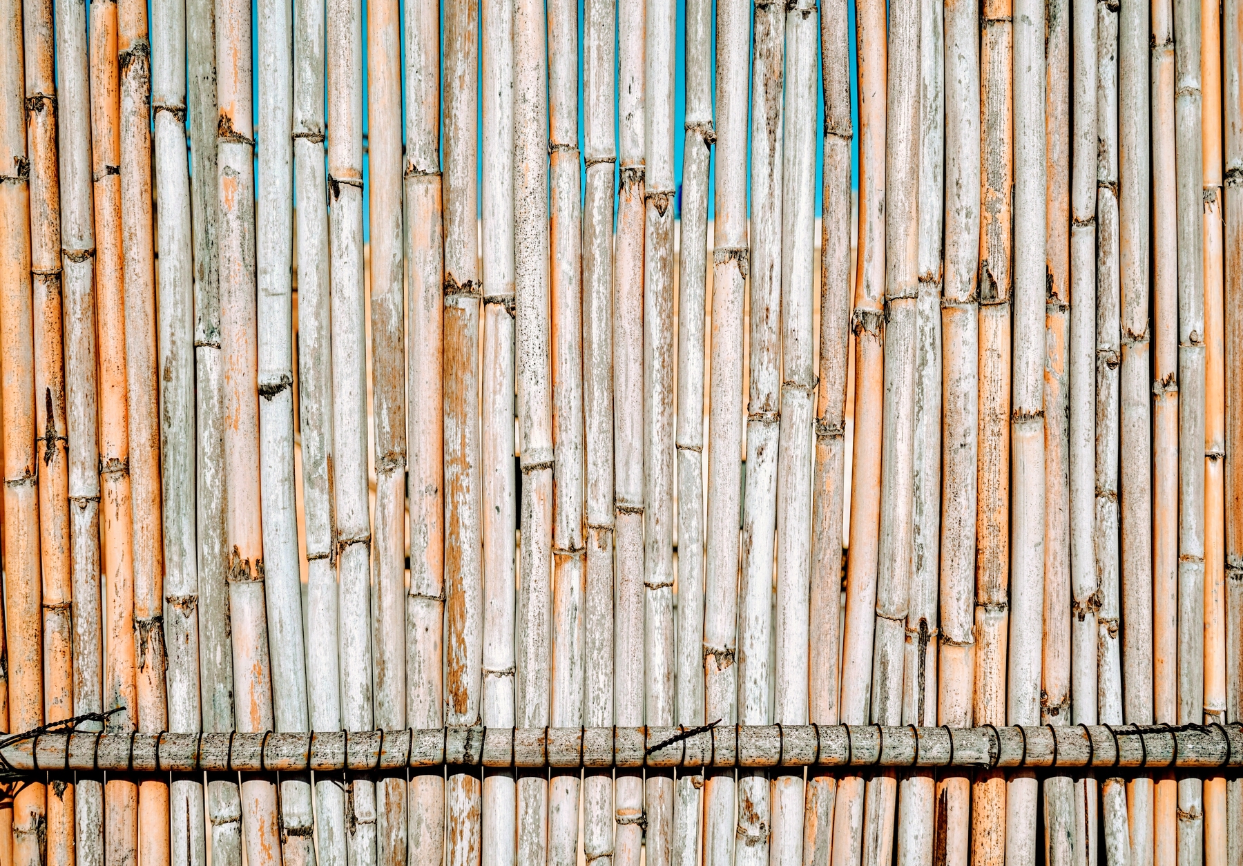 Worn Bamboo Wallpaper - Natural and Rustic Style | Happywall